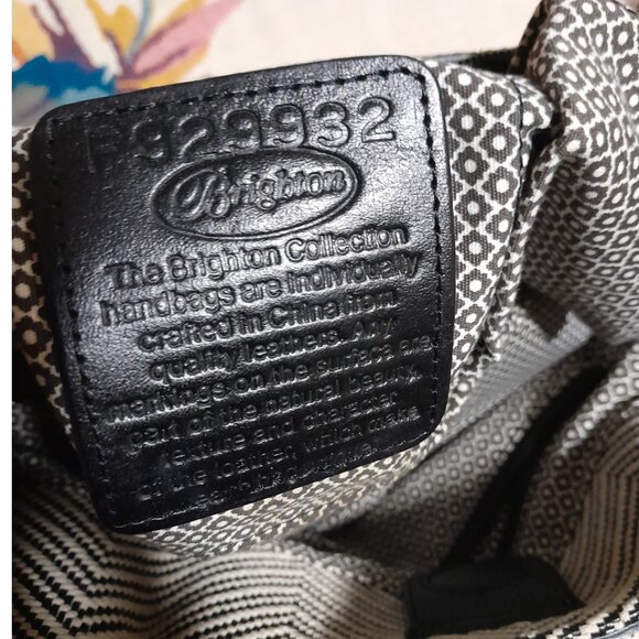 Brighton Cala Tote Woven Soft Straw Chevron Print Pebble Leather - Picture 4 of 12